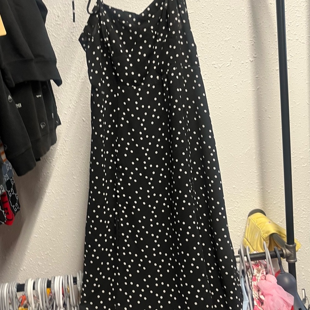 Forever 21 Black and White Polka Dot Slip Dress